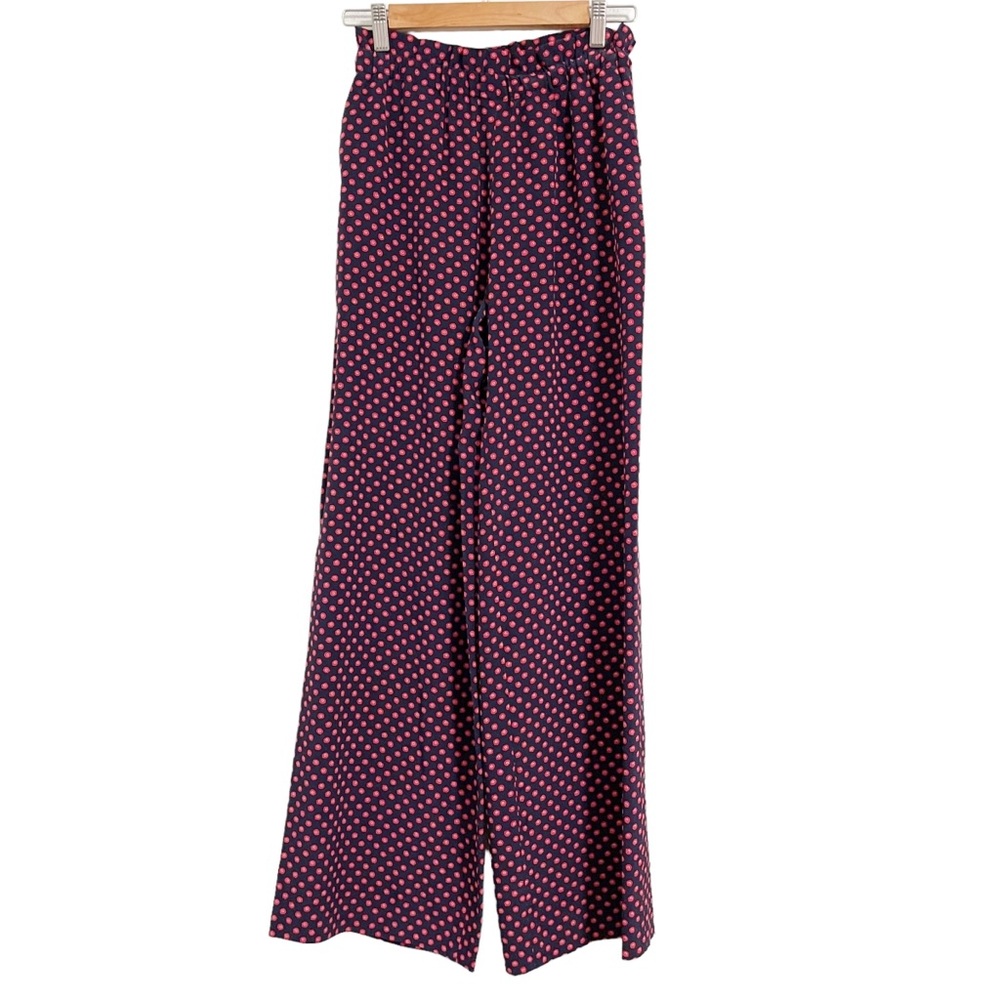 Tanya Taylor Navy Print Silk Pants 2